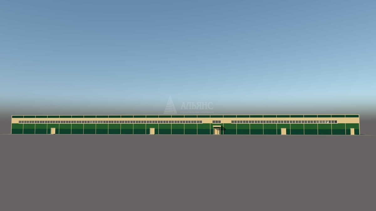 3D визуализация Производственное здание из сэндвич-панелей - фото 9