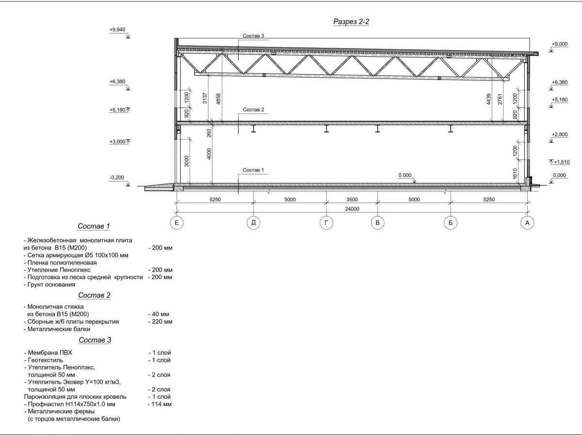 Планировка Склад с АБК из сэндвич панелей -  фото 4