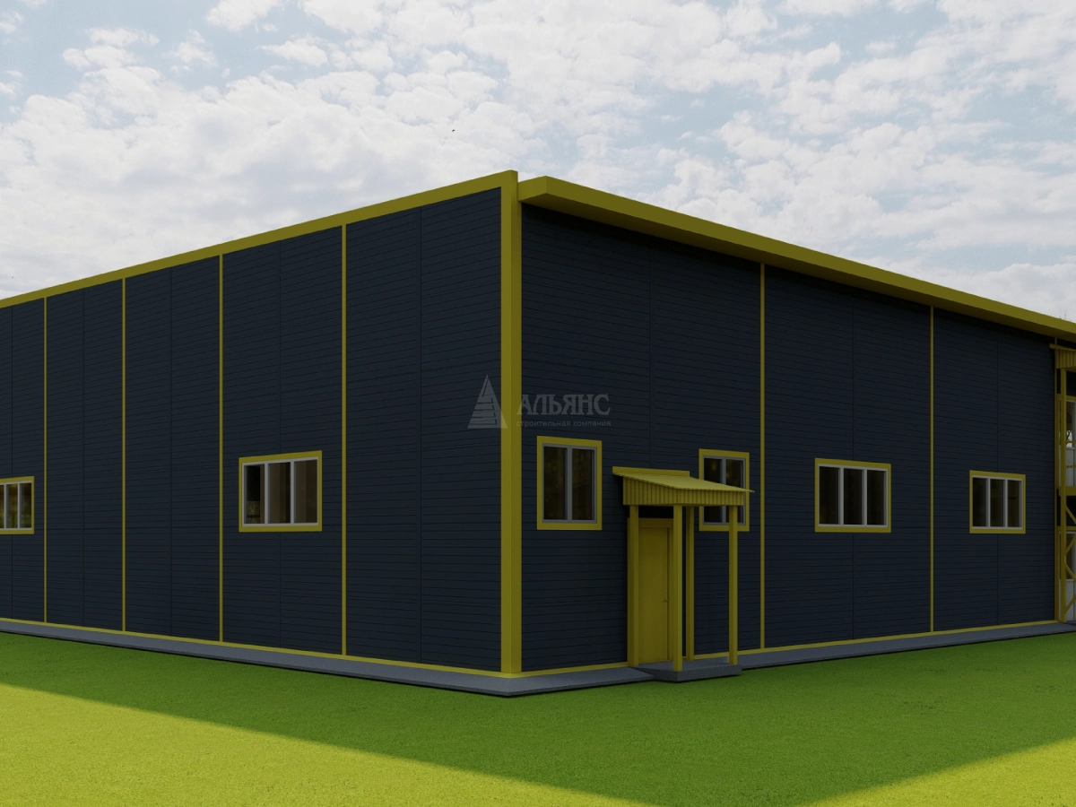 3D визуализация СТО с АБК из сэндвич-панелей - фото 9