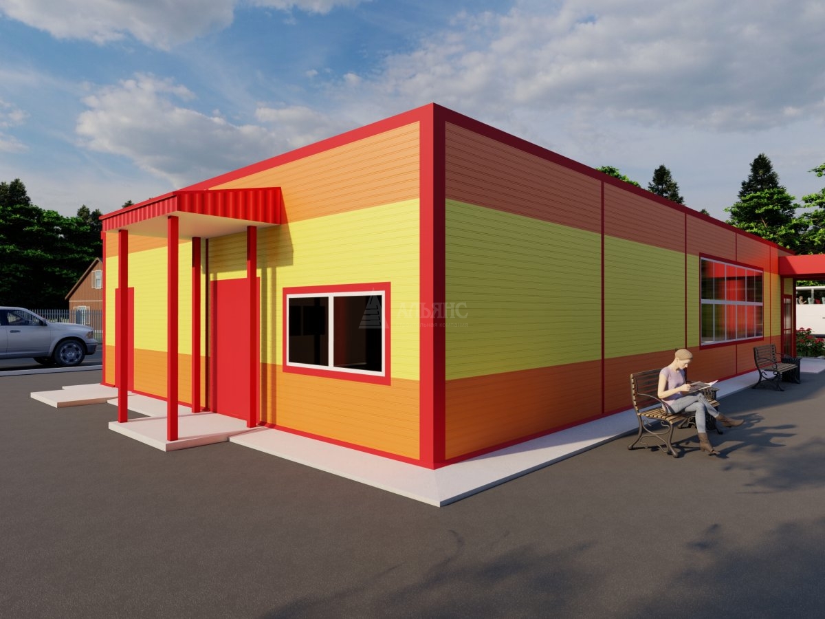 3D визуализация Магазин из сэндвич-панелей - фото 2