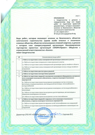 Допуски СРО на проектирование